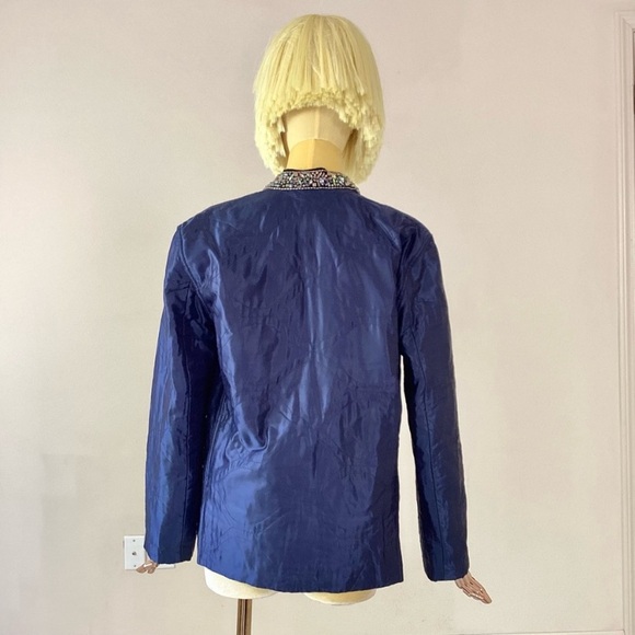 Isabel Marant quilted Blue Jewel Embellishment Jacket SZ 6 - Picture 4 of 10